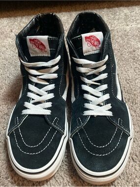 Vans Off the Wall Black & White High Top Skate Sneakers size 6M/ 7.5W